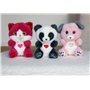 Gipsy Toys – Peluche Panda « CUTYDOOS Love » – 13 CM – Gris Ardoise avec CŒUR Brode - Cadeau St Valentin ET FÊTE des MÈRES