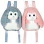 Fluffy Bag - GIPSY TOYS - Sac a dos en peluche - Lapin bleu et blanc 30 cm