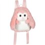 Fluffy Bag - GIPSY TOYS - Sac a dos en peluche - Lapin rose et blanc 30 cm