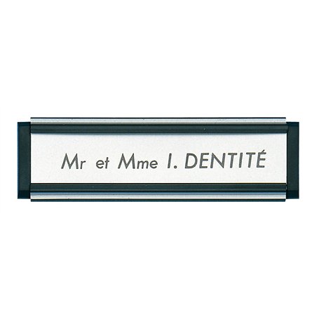 Porte étiquette SOCONA - 93 x 26 mm - noir fileté argent - PA