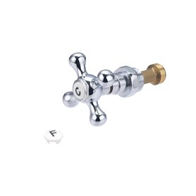 Tête de Robinet avec Croisillon Métal style Rétro avec Pastilles C et F - Mâle 15x21 NOYON & THIEBAULT