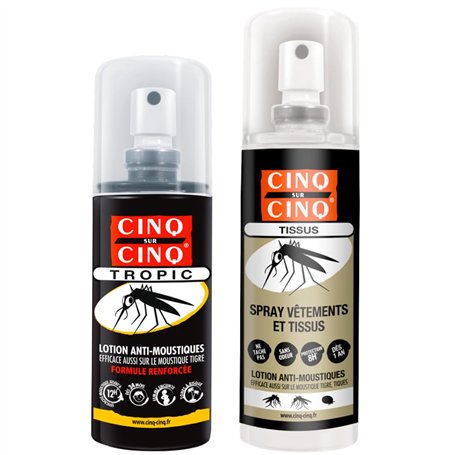 Cinq sur Cinq - Kit Haute protection contre les Moustiques Spray Tropic 75 ml + Spray Vètement 100 ml