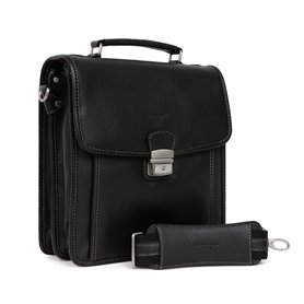 Hexagona - Baisenville - Compatible téléphone Portable - pour Homme - Collection Confort - Noir - en Cuir