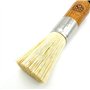 Brosse à Champignons et Légumes Double Face - Bois de Hêtre, Fibres de Tampico et Crin de Cheval - Virole Inox - Brosse de Cuisi