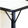 Outsunny Pergola tonnelle de Jardin pergola de Jardin avec auvent Coulissant 3 x 3 m en Acier époxy et Toile Polyester crème et 