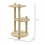 Outsunny Étagère à plantes en bois 3 niveaux piédestal étagères rondes à fleurs support de pots de fleurs 41L x 39l x 68H cm