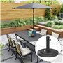 Outsunny Pied de Parasol, Socle Parasol extérieur, pour mât de Ø 38 et 48 mm, Poids Net 22 Kg, Base de Parasol en métal pour Jar