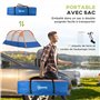 Outsunny Tente de Camping Tente Tunnel 2-3 Personnes 3 Portes ventilée avec Porche légère, Sac de Transport Inclus, Orange