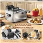 HOMCOM Friteuse 5 litres avec température et minuterie réglables, friteuse en acier inoxydable 2000 W avec panier à huile amovib