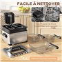 HOMCOM Friteuse 5 litres avec température et minuterie réglables, friteuse en acier inoxydable 2000 W avec panier à huile amovib
