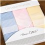 Mouchoirs Tissu Femme Premium 100% Coton Peigné - 35cm x 35cm - 3 Pièces - Modèle P01
