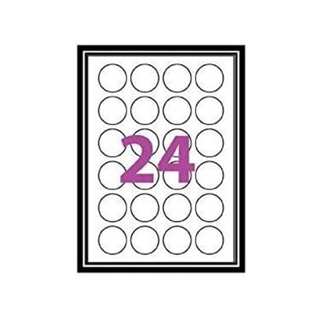 Etiquettes Adhésives - 360 étiquettes papier rondes - cercle de diametre 40 mm (4 cm) - Blanc Mat - pour imprimantes Laser et Je