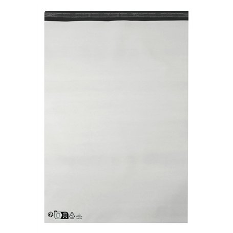 10 enveloppes plastique blanches opaques grand format 550 x 770 + 50 mm rabat pochettes d'expédition XXL 60 microns. Fine légère