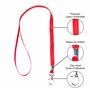 Lot de Tour de Cou avec Attache à Clip métallique - Cordon de Cou pour porte Badge Carte d'Identification (Rouge, 50)