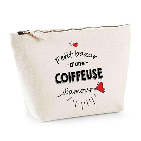Trousse Coiffeuse Bazar d'amour | Pochette Toilette Maquillage Idée Sac Cadeau