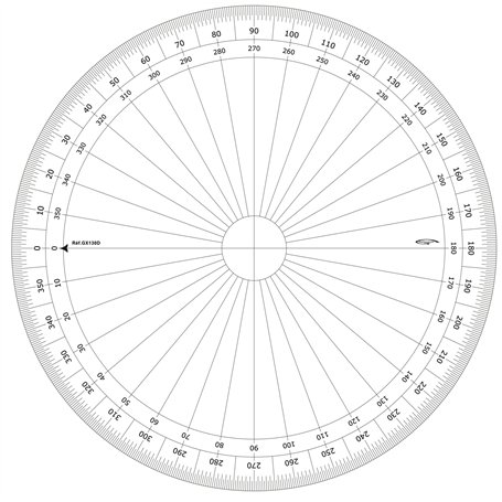 GRAPHOPLEX Rapporteur cercle entier 30cm degrés Transparent
