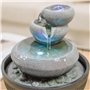 Fontaine d’Intérieur Cascade 3 Niveaux Jarre Effet Pierre Naturelle Lumière LED Coloré, Déco d’intérieur Zen et Élégant, Fontain
