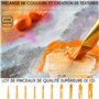 Zenacolor - Kit de Peinture Acrylique (40 pièces) - 24x12ml Peintures- Avec 5 Toiles à Peindre, 10 Pinceaux, 1 Palette - Set Pei