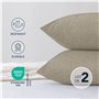 Dreamzie Taie Oreiller 40x60 Coton (Lot De 2) Taies d'Oreillers 100% Coton Lavé Aspect Lin, Housse de Coussin avec Fermeture Ecl