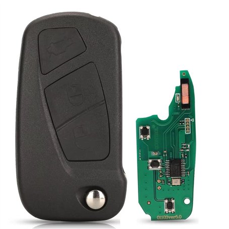 ProPlip Clé complète électronique à Programmer Compatible avec Ford Ka 3 Boutons ID46 PCF7946 434MHz Télécommande Vierge
