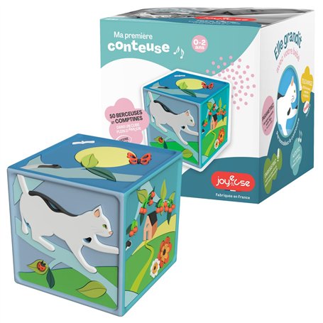 Joyeuse - Ma 1ère Conteuse - Boîte à Histoire - 50 Berceuses et Jeux d’éveil - Cadeau bébé - Jouet Interactif et d’Eveil - Fabri