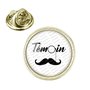 Badgmania Pin's Doré 20mm Témoin Homme - Binocle Moustache Mariage Cérémonie Logo 18mm Pins Bouton Epinglette