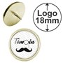 Badgmania Pin's Doré 20mm Témoin Homme - Binocle Moustache Mariage Cérémonie Logo 18mm Pins Bouton Epinglette