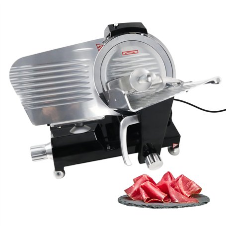 Trancheuse à Jambon Premium 250 mm – Épaisseur Réglable 0 à 15 mm – Design Noir Élégant – Haute Performance et Robustesse