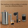 Handpresso Travel Press, cafetiere a piston compacte (INOX) double paroi isolante, 0,35 l (3 Tasses), Kit mini cafetière portabl