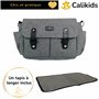 Calikids Sac organisateur poussette gris | tapis à langer offert | chic et pratique | nombreuses poches de rangement | pochettes