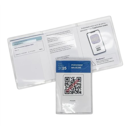 nemau Pochette Carte de Pêche 3 Volets - Fabrication Française - Étui Imperméable et Résistant - Protège Vos Documents de Pêche