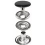 AERZETIX - C57197 - Lot de 10 Boutons pression rivet tubulaire Ø15 mm de 4 pièces - en acier - couleur chrome noir - pour jeans 
