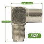AERZETIX - C69026 - Lot de 2 Connecteurs d'antenne TV mâle vers fiche F femelle angulaire à 90° pour câble coaxial - adaptateur 