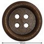AERZETIX - C71883 - Lot de 10 Boutons à coudre ronds en bois Ø20x4 mm à 4 trous 32L L32 avec bord - couleur marron - ouverture 2