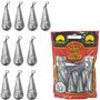 PRO FILSTAR Lot de 10 plombs de 50 g pour pêche en forme de poire - Avec émerillons - Pour la pêche de base - Pour la pêche de b