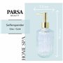 PARSA Beauty Distributeur de savon en verre avec accents dorés