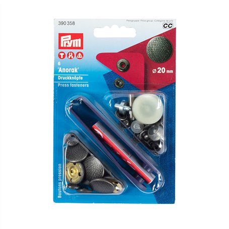 Prym 390358 Bouton Pression sans Couture Anorak