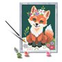 Ravensburger CreArt Série D Classic : renard avec fleurs, kit de peinture par numéros, contient une planche pré-imprimée, un pin