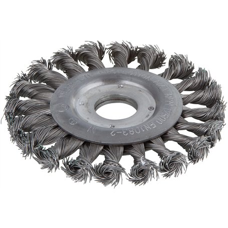 wolfcraft 2148000 - Brosse Métallique Circulaire Torsadé pour Meuleuse - Diamètre 115 mm