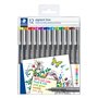 Staedtler - Pigment Liner 308 - Etui Plastique 12 Feutres Pointe Calibrée 0