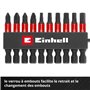 Original Einhell jeu d'embouts à impact, 10 pièces (embouts 50 mm PH/PZ/T/H, acier S2, verrou d'embout avec mousqueton, tige E 6