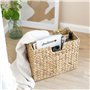 HMF Porte-revues tressé en jacinthe d'eau | 2 compartiments | 40 x 20 x 33 cm, Naturel