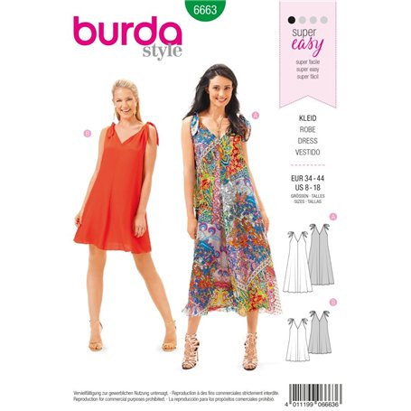 Burda B6663 Patron de Couture Robe Papier Blanc 19 x 13 x 1 cm