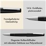 Lamy 2000 black - Stylo Plume élégant dans un corps robuste en fibre de verre - plume en or 14 ct., partiellement plaquée platin