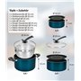Batterie de cuisine Kelton 3 en 1 avec poêles, casseroles, couvercles et coupe-légumes 27 pièces, batterie de cuisine avec revêt