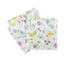 Lot de 50 grandes serviettes jetables en papier - toucher sensation lin - 40 x 40 cm - motifs fleuris