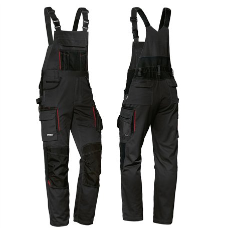 Uvex Pantalon Cargo Tune-up pour Le Travail - Salopette pour Homme - Noir/Rouge - 48