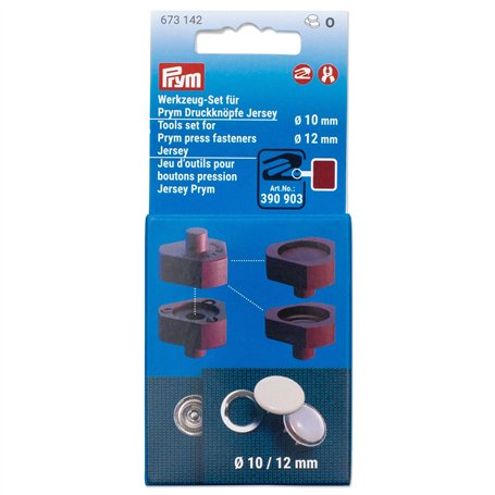 Prym Prym 673142 Kit d'outils pour boutons-pression Jersey 10 et 12 mm Compatible avec Vario Creative Toolm