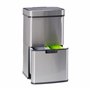 Relaxdays Poubelle de tri sélectif 3 compartiments inox 60 litres ouverture sensitive HxlxP: 74