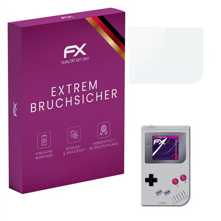 atFoliX Protection Écran Film de verre en plastique compatible avec Nintendo GameBoy Verre film protecteur